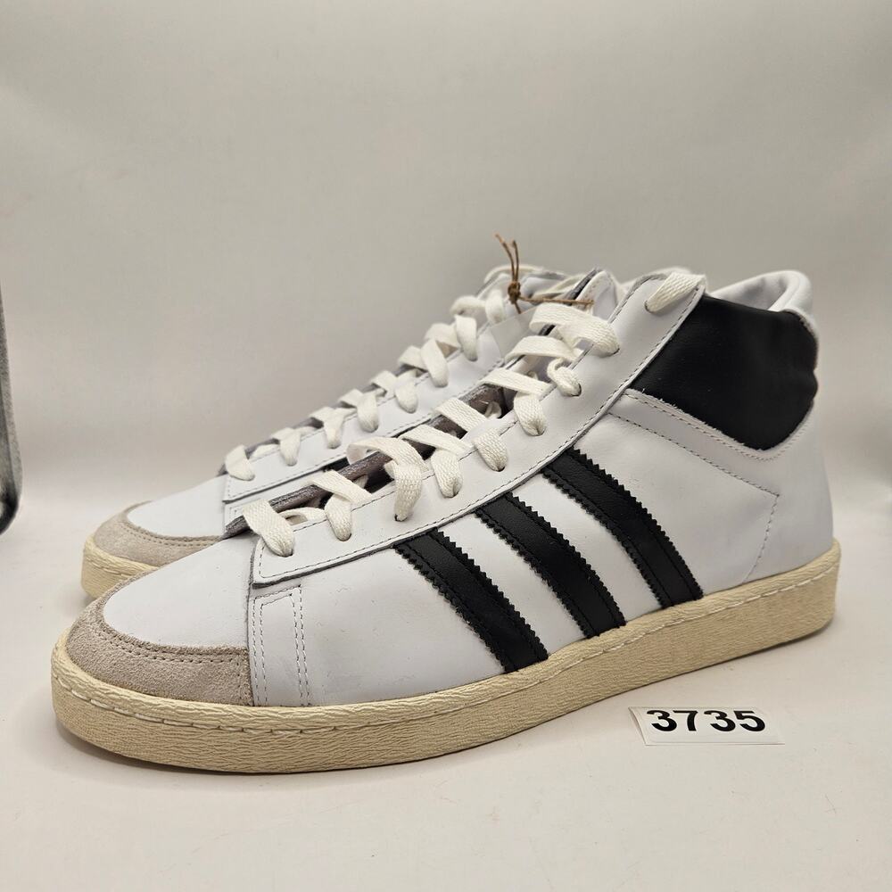 ADIDAS ORIGINALS MEN'S 10 JABBAR HI BLACK WHITE FOOTWEAR JI3445 NWOB
